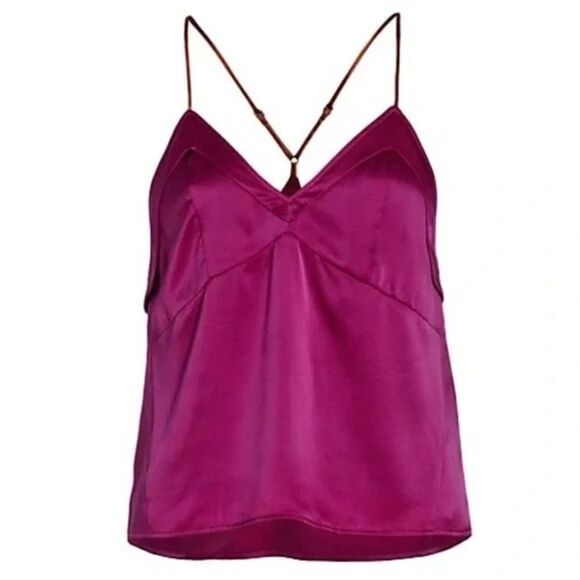 Revolve Rag & Bone Jaci Racerback Silk Camisole in Deep Pink - Picture 3 of 10